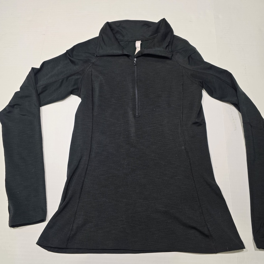 Under Armour 1/2 Zip Pullover Sweatshirt Women's Medium Thumb Holes Black